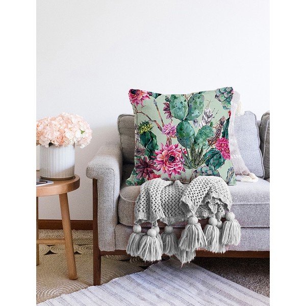 Roheline padjapüür puuvillase seguga Cactus, 55 x 55 cm - Minimalist Cushion Covers-image-2