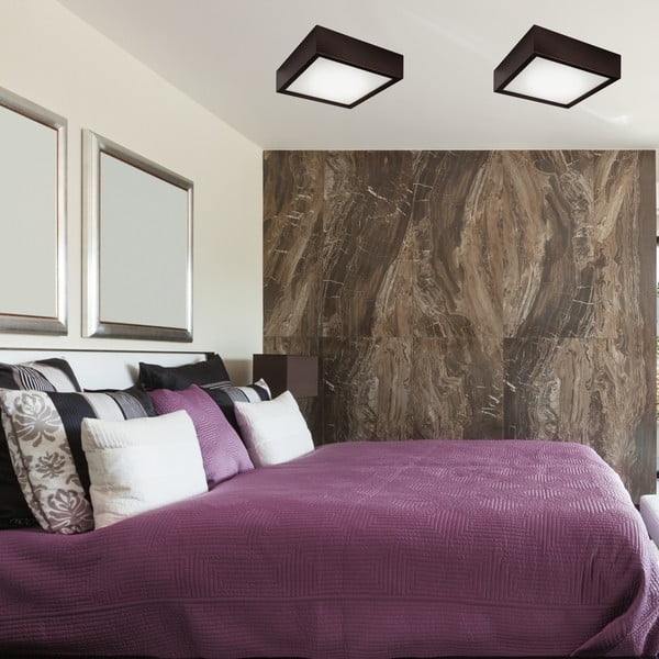 Tumepruun laevalgusti klaasist varjuga 27,5x27,5 cm Quadro - LAMKUR-image-3