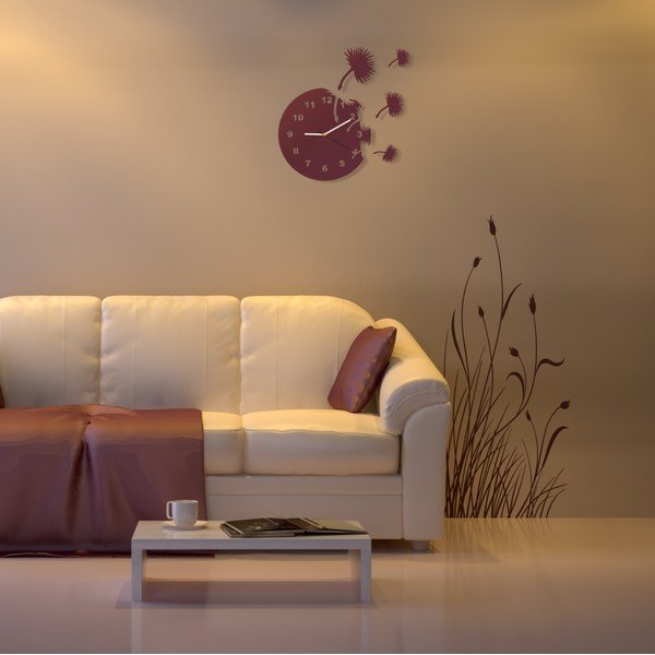 Hodiny z plexiskla Dandelions White-image-1