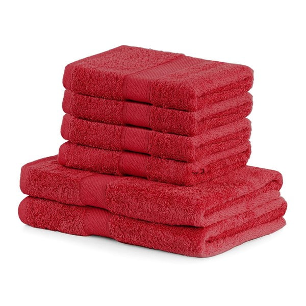 Komplekt 2 punast rätikut ja 4 rätikut Punane Bamby - DecoKing