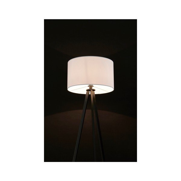 Stojací lampa s černou konstrukcí a bílým stínítkem Kokoon Trivet-image-2