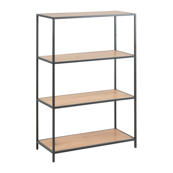 Must tammedekooriga raamaturiiul 77x114 cm Seaford - Actona-image-2