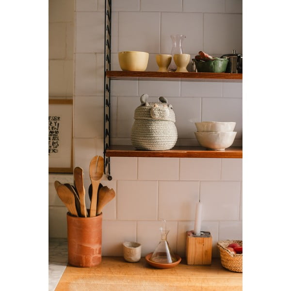 Helehall riidest laste mänguasjakorv ø 15x15 cm Mini Henry the Hippo - Lorena Canals-image-2