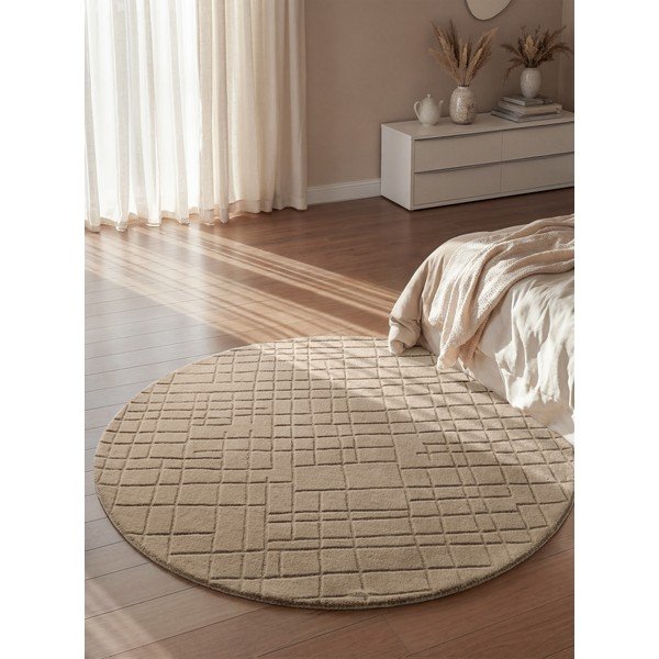 Pruun villane ümmargune vaip ø 200 cm Kenso - Villeroy&Boch-image-1