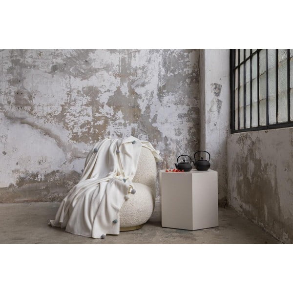 Kreem fliisist voodikate 150x200 cm Pom Pom - Mijolnir-image-2