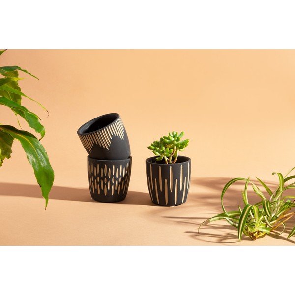 Lillepoti katted komplektis  3 tk terrakotta ø 8 cm Grafitto – Sass & Belle-image-1