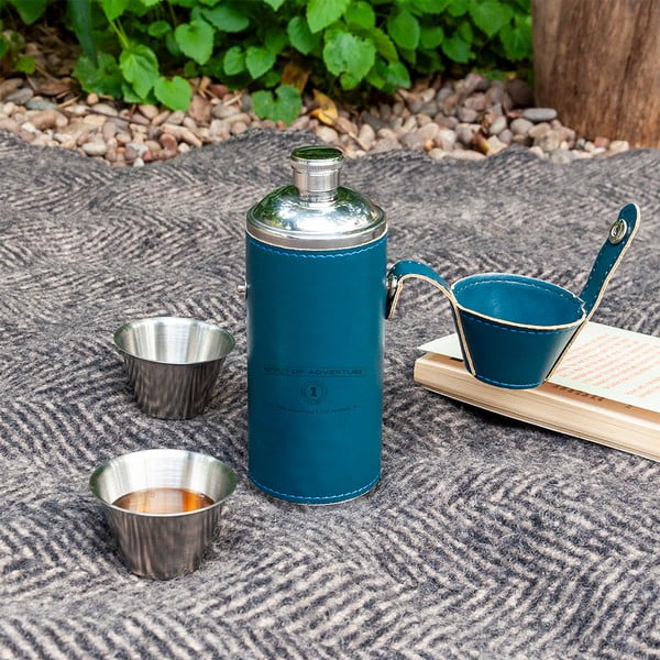 Tumesinine roostevabast terasest termos ja klaasid 3 tk 220 ml Spirit of Adventure - Rex London-image-1