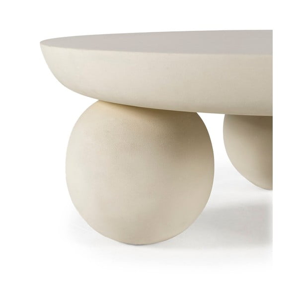 Beež ümmargune mangopuidust diivanilaud ø 90 cm Ailen - Marckeric-image-4