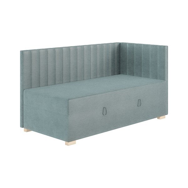 Sinine nurga lastevoodi koos madratsiga koos hoiuruumiga 90x200 cm Snugi – Ghado-image-3