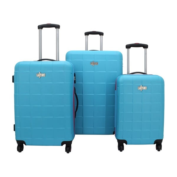 Sada 3 modrých kufrů Friedrich Lederwaren Todo