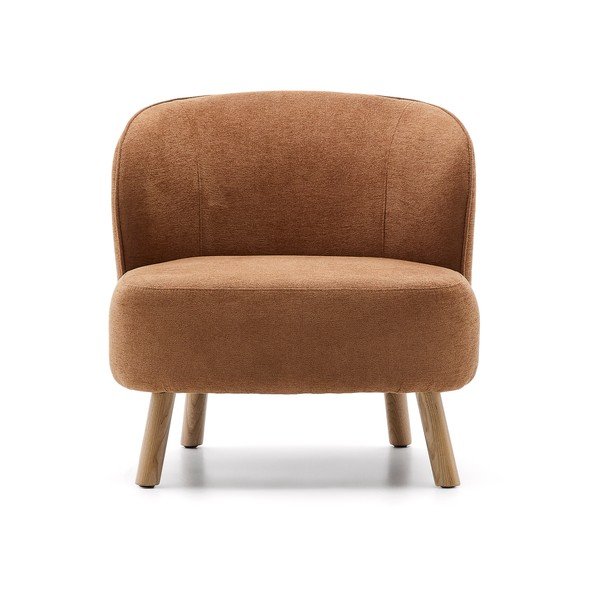 Terrakottapunane šenillist tugitool Ulit - Kave Home-image-2