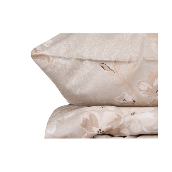 Beež puuvillane kahekohaline voodipesu koos linadega 200x220 cm Elena - Mijolnir-image-2