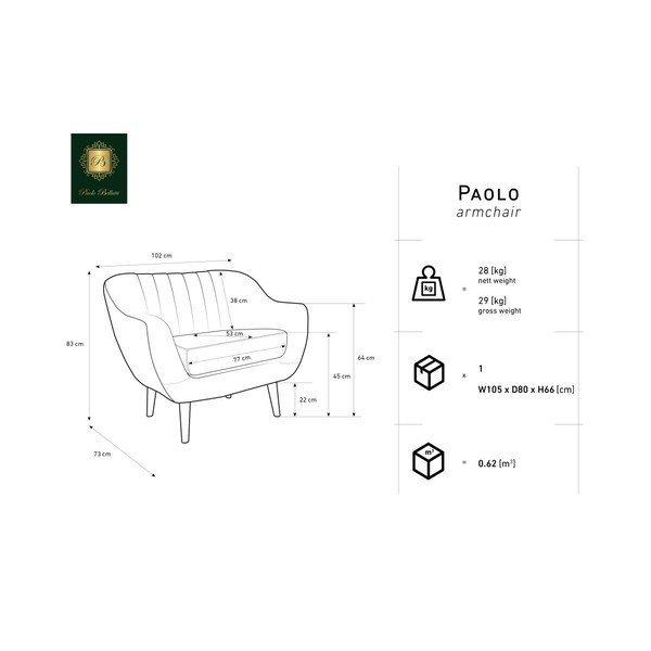 Růžové křeslo Mazzini Sofas Benito-image-1