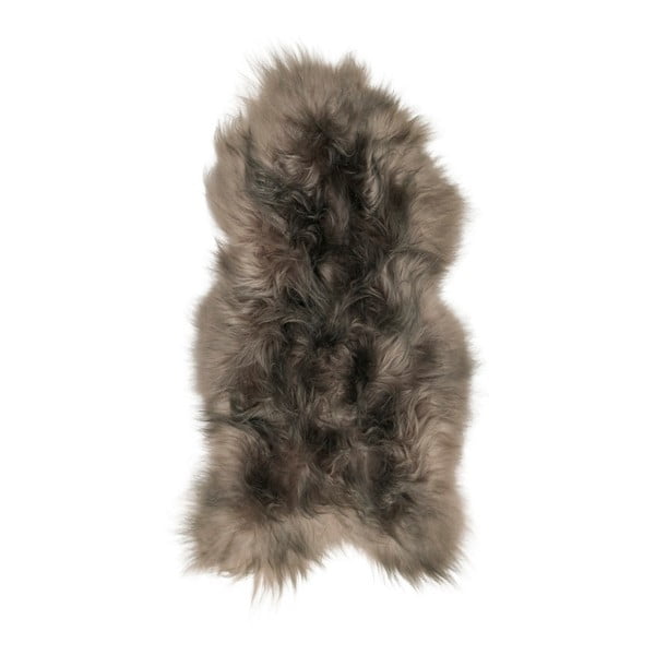Šedohnědá ovčí kožešina s dlouhým chlupem Arctic Fur Ptelja, 100 x 55 cm
