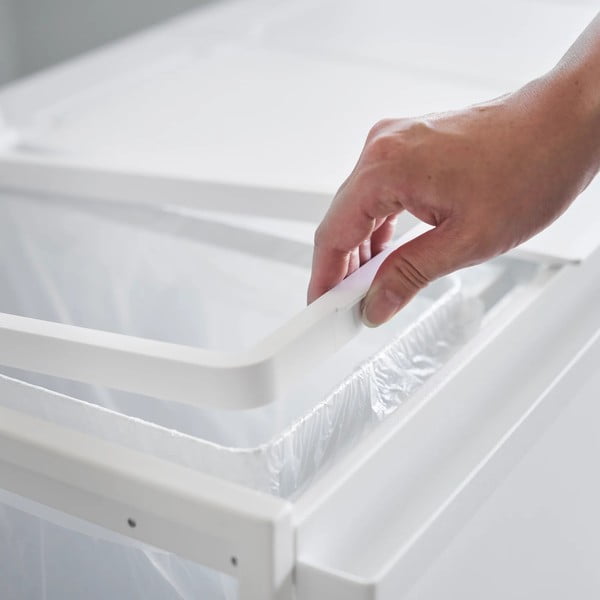 Valge metallist prügikast sorteeritud jäätmete jaoks Tower - YAMAZAKI-image-4