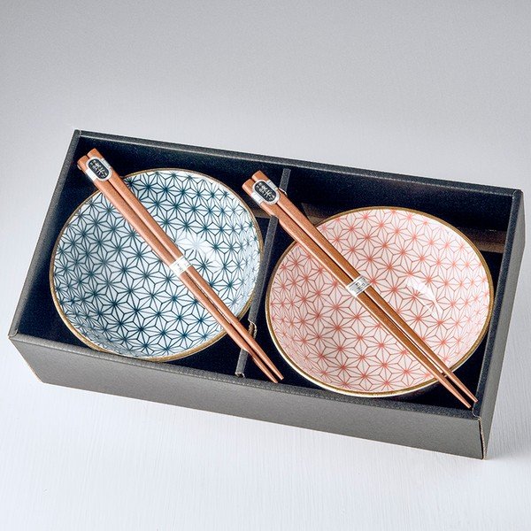 Komplekt 2 taldrikut ja söögipulgad Asanoha - MIJ-image-1