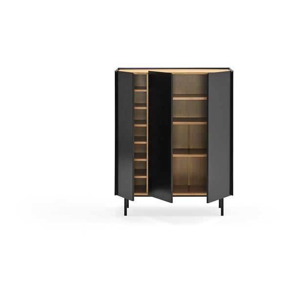 Must kõrge tammedekooriga kummut 95x120 cm Arista – Teulat-image-3