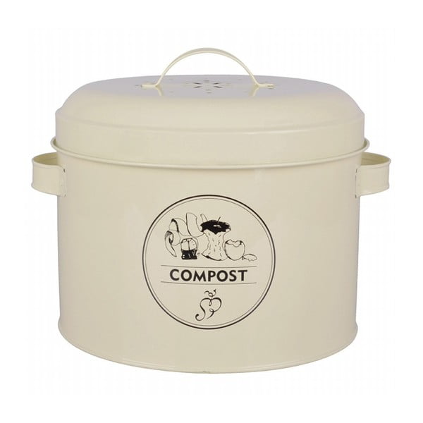 Valge kompostitav jäätmekonteiner 6,3 l Vintage - Esschert Design