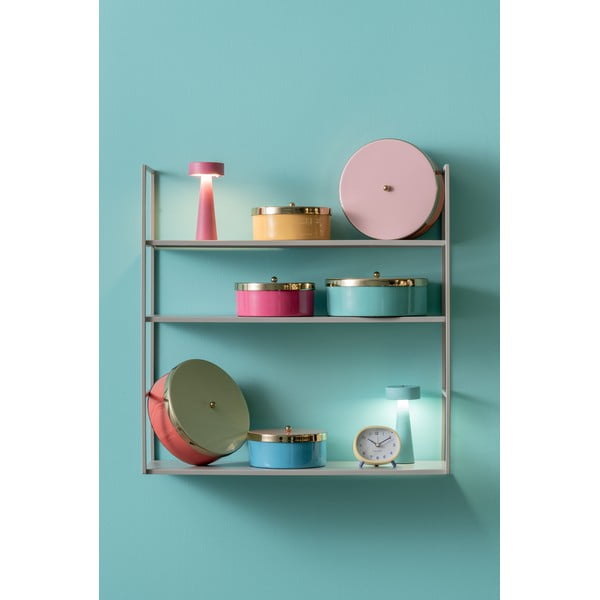 Roosa dekoratiivne metallist hoiukarp ø 16x6 cm Double Funky - PT LIVING-image-1