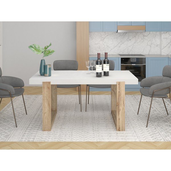 Valge söögilaud 90x160 cm Solid - Støraa-image-1