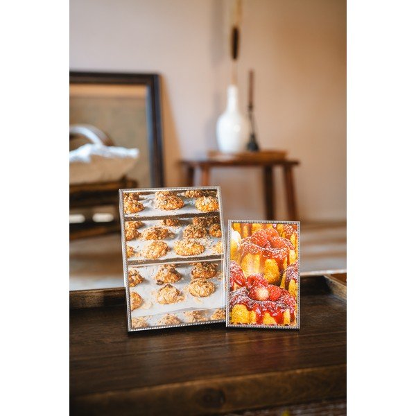 Läikiv hõbedane metallist seisuraam 14x19 cm Sweet Memory Pearl - Zilverstad-image-1