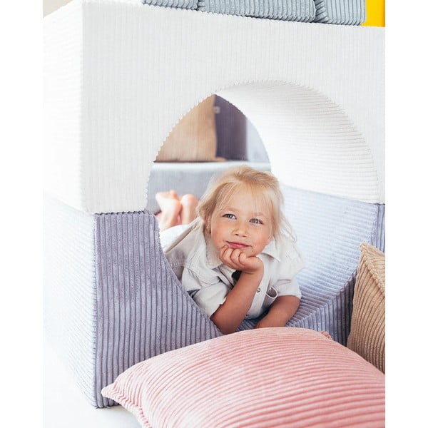 Roosa velvetist laste diivanipadi Block - Wigiwama-image-2