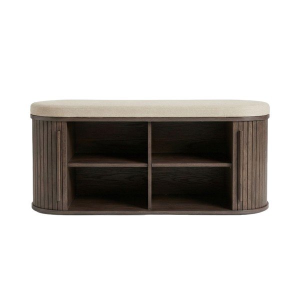Polsterdatud pink tumedas naturaalses värvitoonis Meta - Unique Furniture-image-1