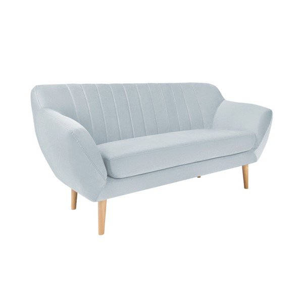 Světle modrá sametová pohovka Mazzini Sofas Sardaigne, 158 cm-image-1