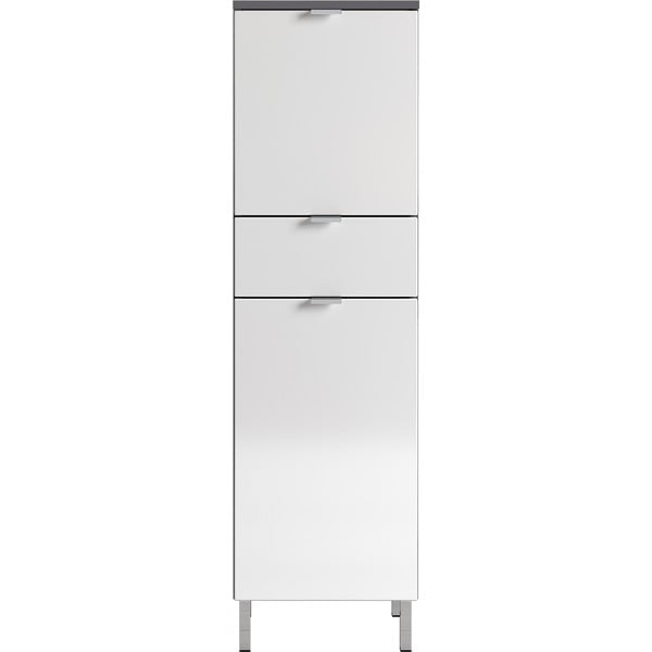 Valge ja hall kõrge vannitoakapp 34x120 cm Mauresa - Germania-image-1