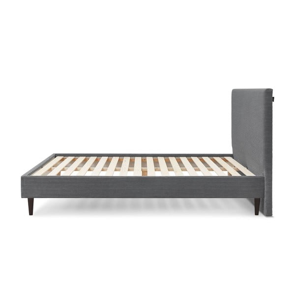 Antratsiitist polsterdatud kaheinimesevoodi koos restiga 180x200 cm Anja - Bobochic Paris-image-2