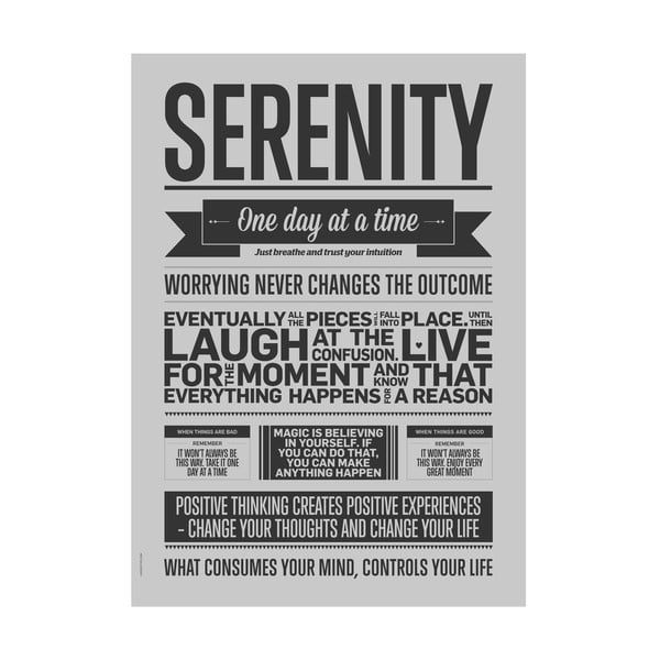 Autorský plakát Serenity Grey, 50x70 cm