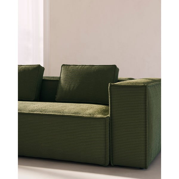 Roheline velvetist nurgadiivan Blok - Kave Home-image-3