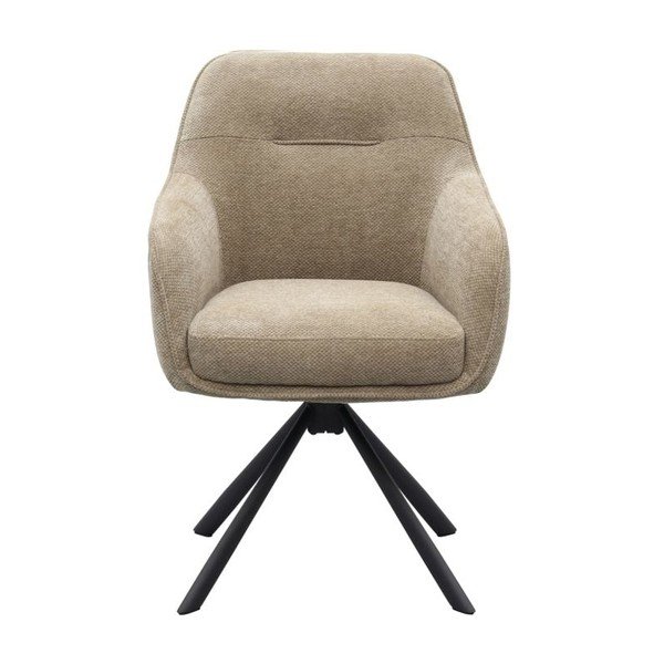 Hallikaspruun polsterdatud söögitool käetugedega Avola - Unique Furniture-image-1