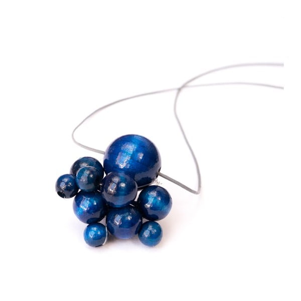 Dřevěný modrý náhrdelník Ko-ra-le Lucky