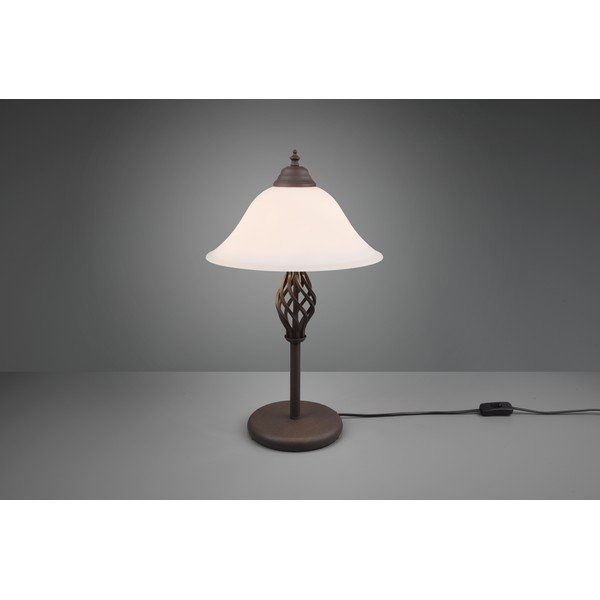 Tumepruun lauavalgusti klaasist varjuga (kõrgus 50 cm) Rustica - Trio-image-4