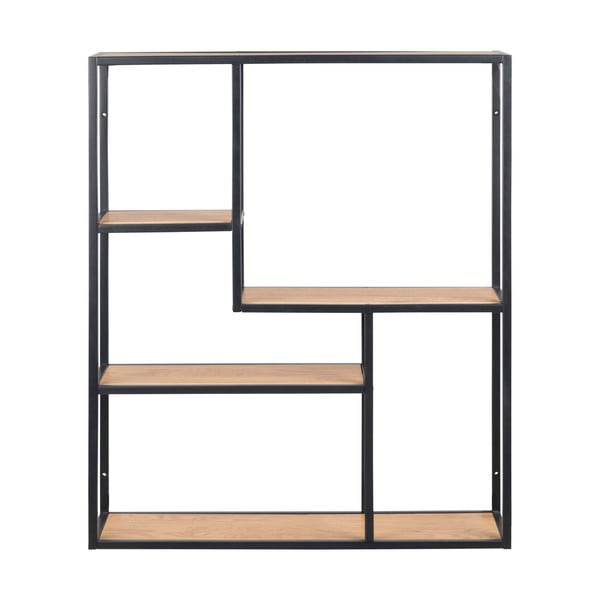 Must tammedekooriga seina raamaturiiul 75x91 cm Seaford - Actona