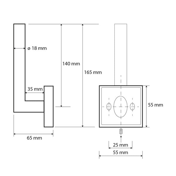 Hõbedast messingist tualettpaberi hoidja X-Square - Sapho-image-1