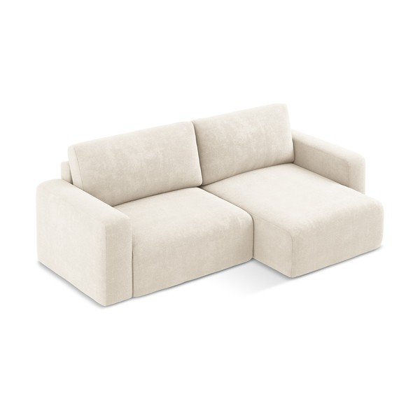 Kreemjas šenilldiivanvoodi/panipaigaga nurgadiivan (parempoolne nurk/diivanvoodiga) Kona - Makamii-image-3