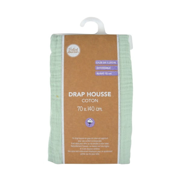 Musliinist laste kummiga voodilina 70x140 cm - Bébé Douceur-image-4