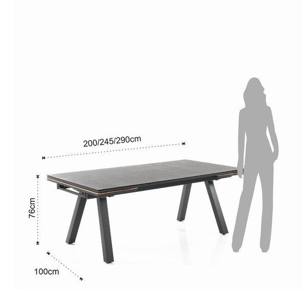 Alumiiniumist söögilaud 100x200 cm Thilia - Tomasucci-image-4