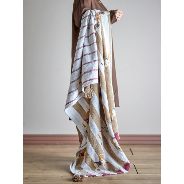 Valge-pruun pleed 130x160 cm Merry-go-round - Bloomingville-image-1