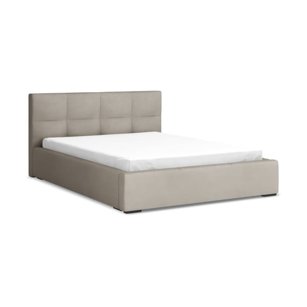 Hall sametist polsterdatud kaheinimesevoodi panipaigaga, koos liistudega 140x200 cm Hiko – Makamii