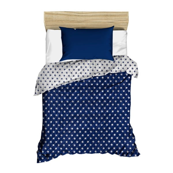 Tmavě modrý prošívaný přehoz přes postel Dotty, 160 x 230 cm
