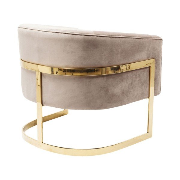 Béžové křeslo s detaily ve zlaté barvě Kare Design Pure Elegance-image-4