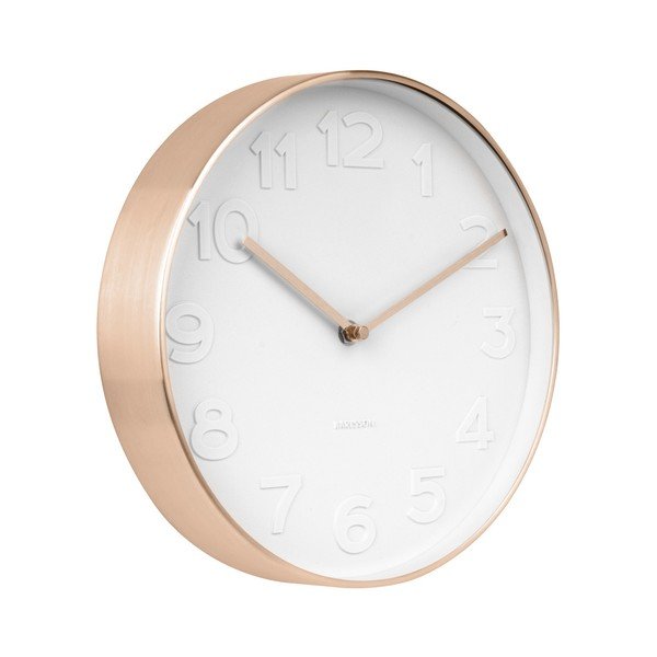 Nástěnné hodiny s detaily v měděné barvě Karlsson Mr. White, ⌀ 28 cm-image-1