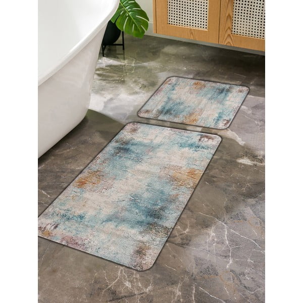 Sinine-hall vannitoamattide komplekt 2 tk 60x100 cm - Mila Home-image-3