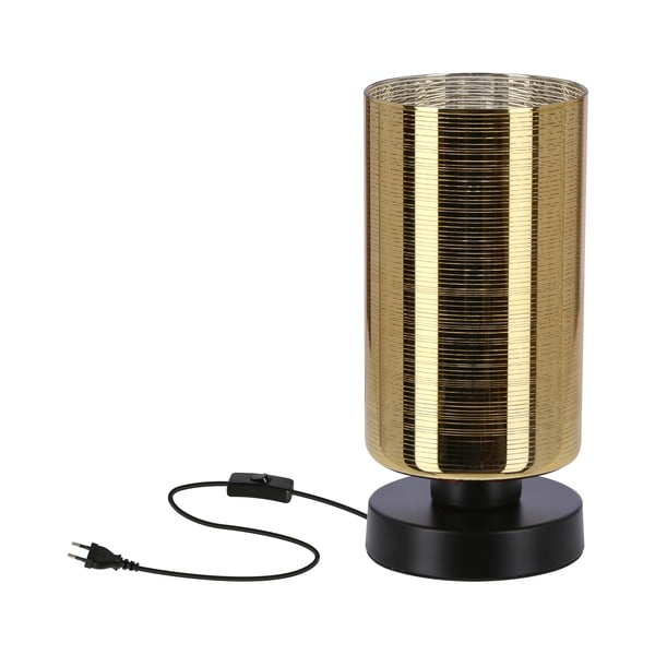Must-kuldse klaasist varjuga laualamp (kõrgus 25 cm) Cox - Candellux Lighting