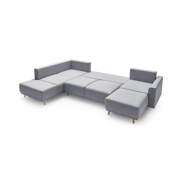 Šedá rozkládací pohovka do "U" Bobochic Paris Panoramique XXL Mola, pravý roh-image-4