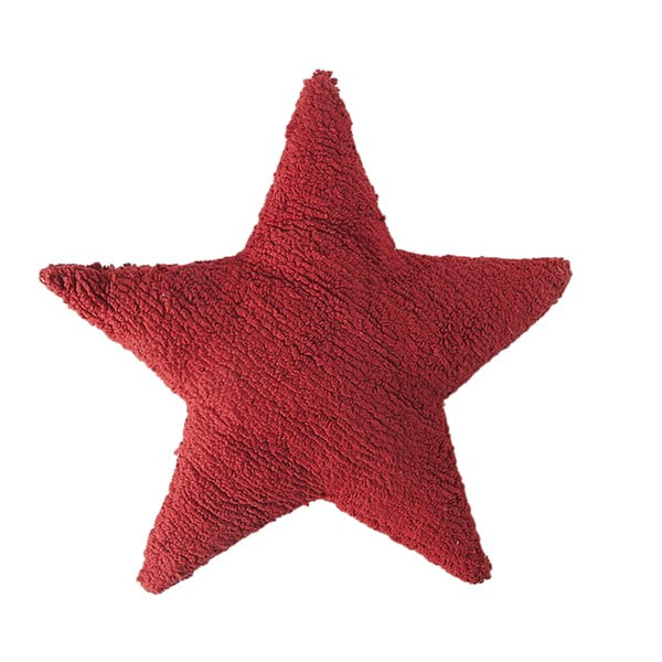 Červený bavlněný ručně vyráběný polštář Lorena Canals Star, 54 x 54 cm