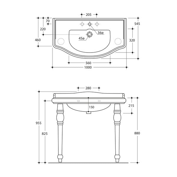 Valge keraamiline jalg Retro - Sapho-image-2